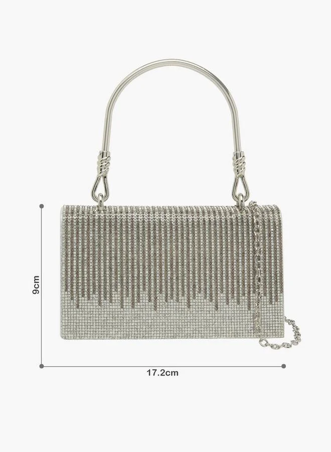 Flora Bella By Shoexpress Rhinestone Embellished Clutch With Button Closure Ramadan Collections